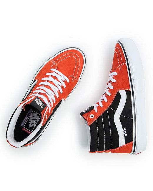 Vans skate shoes red discount