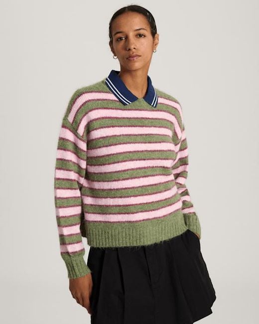 Vans Green Rollins Stripe Sweater Balsam/Mystcmlbry