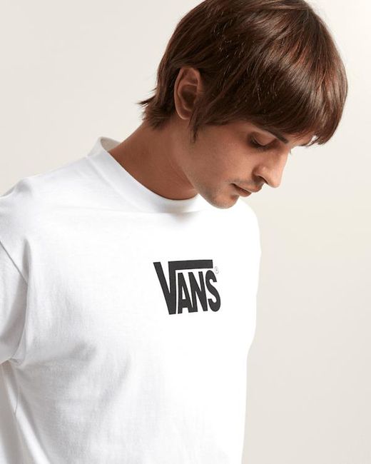 Vans White Stretch Logo T-Shirt for men