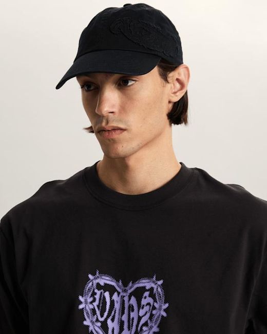 Vans Black Wavy Curved Bill Jockey Hat for men