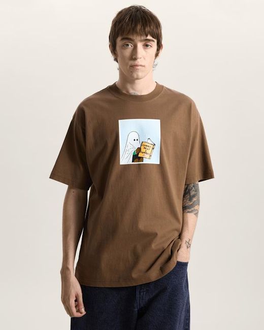 Vans Brown Commitment 4 Dummies Loose T-Shirt for men