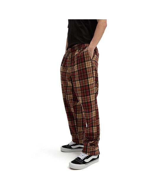 Vans Brown Range Loose Tapered Flannel Trousers for men