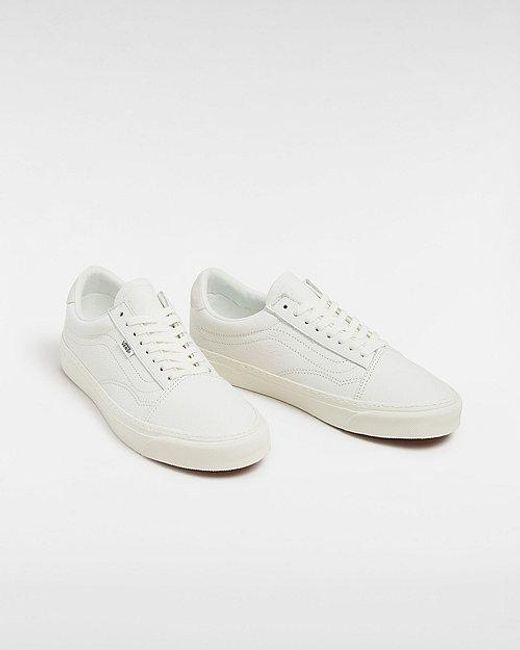 Vans White Old Skool Lux Shoes (Blanc)