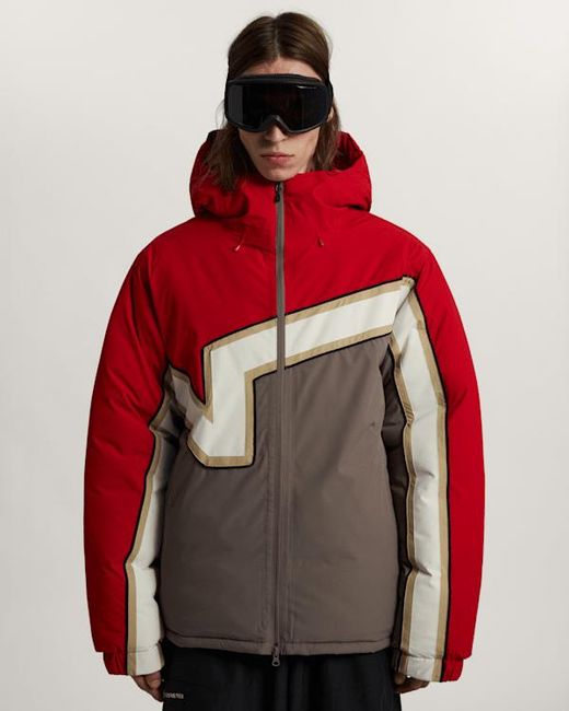 Vans Red 90's Big Block Hooded Puffer Jacket for men
