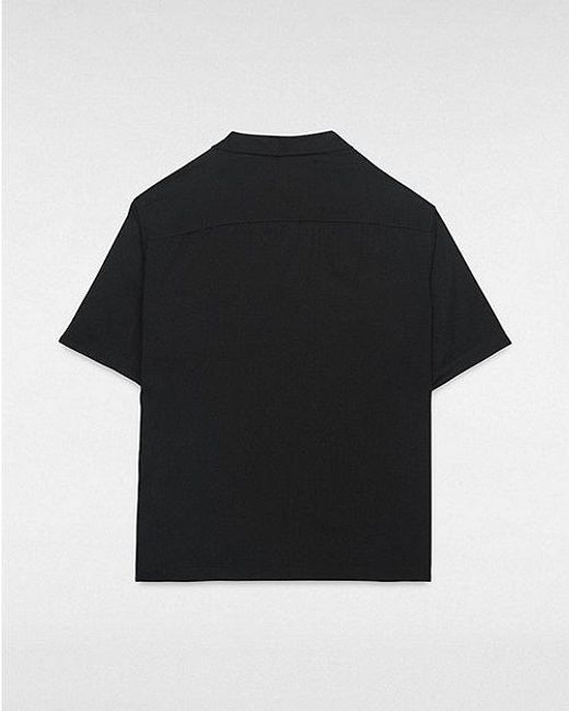 Vans Black Premium Camp Collar Woven Short Sleeve Shirt for men
