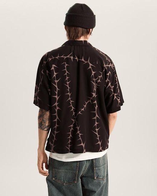 Vans Black Van Doren Printed Camp T-Shirt for men