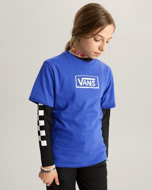 Vans Blue Kids On Canvas T-Shirt (8-14 Years)