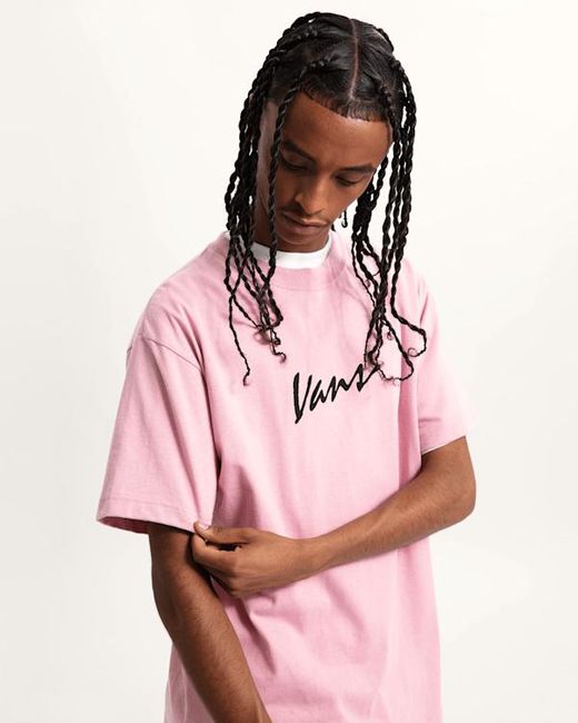Vans Original Script T-Shirt, Herren, Größe in Pink für Herren