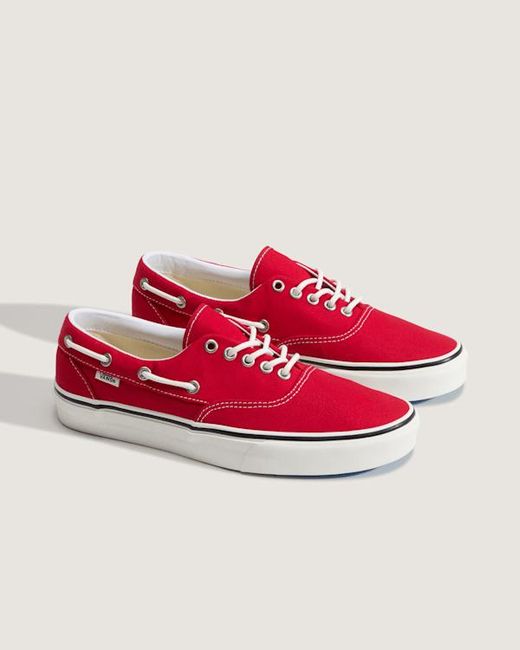 Vans Red Authentic Boat Shoes for men