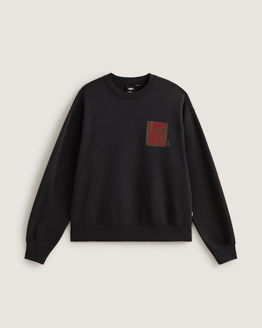 Vans Black Stretch Stack Crackle Crew Sweatshirt for men