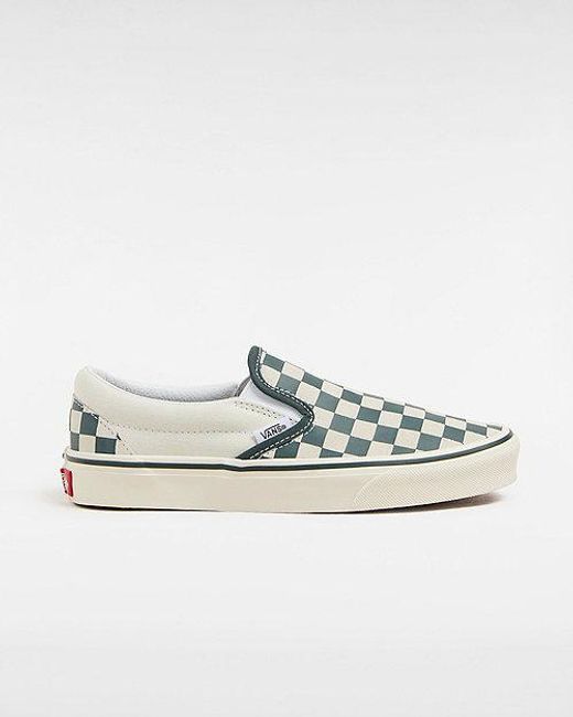 Chaussures Classic Slip-on Checkerboard Vans en coloris Green