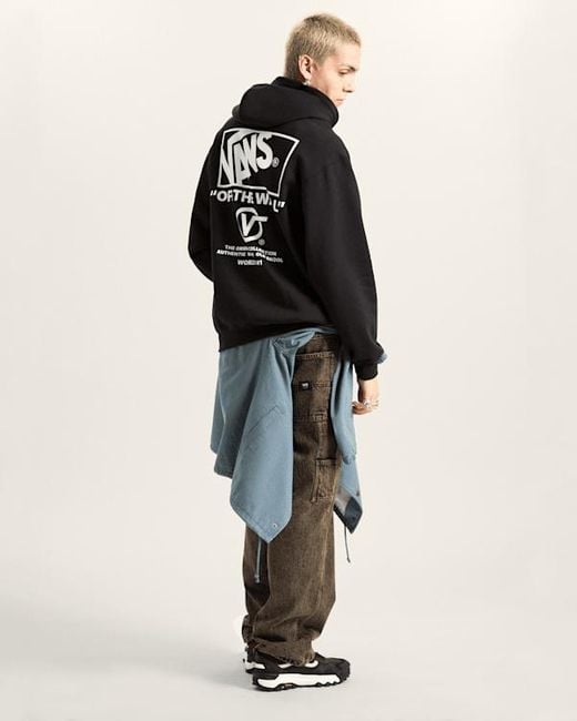 Felpa Con Cappuccio Stockpile, Uomo, Taglia di Vans in Black da Uomo