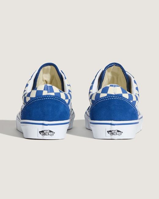 Vans Blue Old Skool Checkerboard Shoes for men