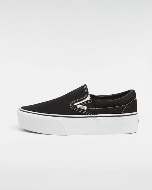 Vans White Classic Slip-On Platform Shoes
