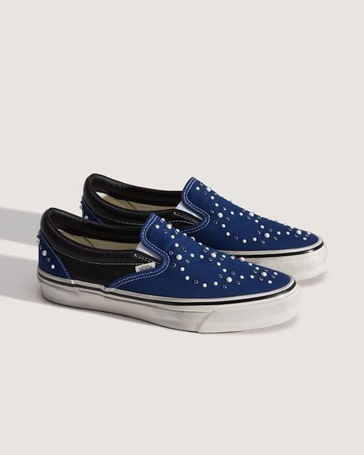 Vans Blue Premium Classic Slip-On Shoes for men