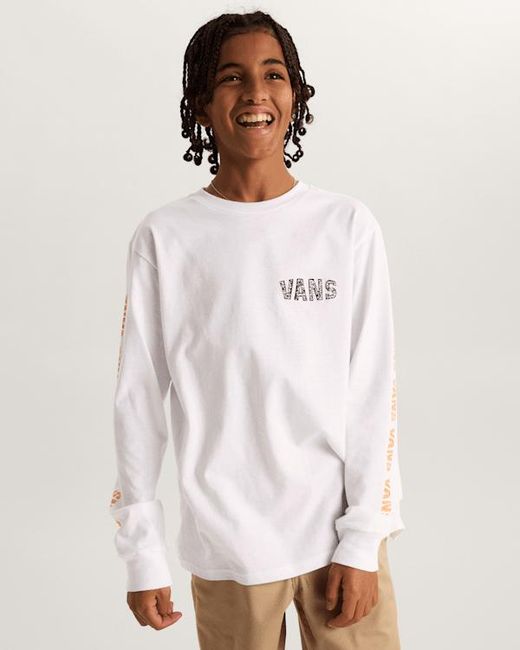 Vans Natural Kids Racing Flames Long Sleeve T-Shirt (8-14 Years)