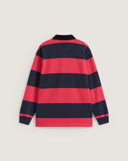 Vans Red Ward Stripe Rugby Knit Polo for men