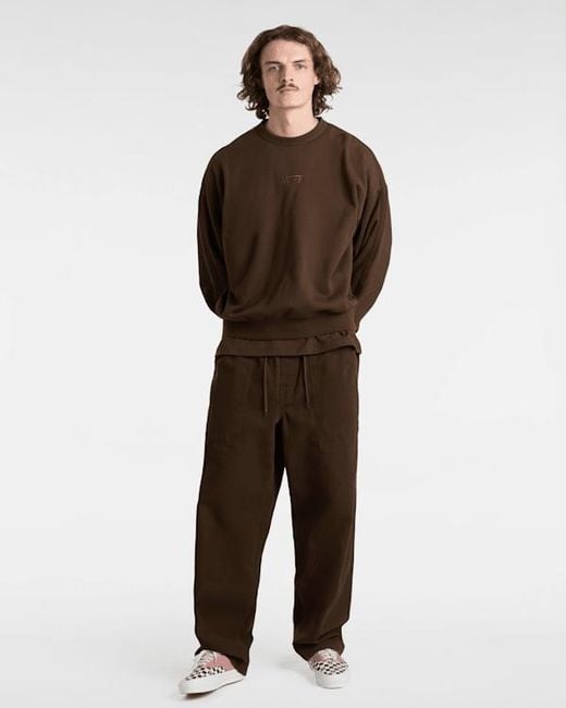 Vans Brown Premium Logo Crew Sweatshirt for men