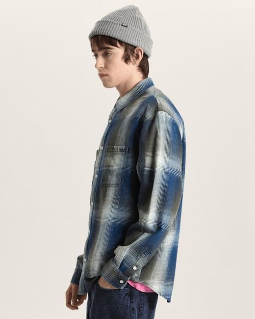 Vans Blue Plaid Long Sleeve Shirt for men