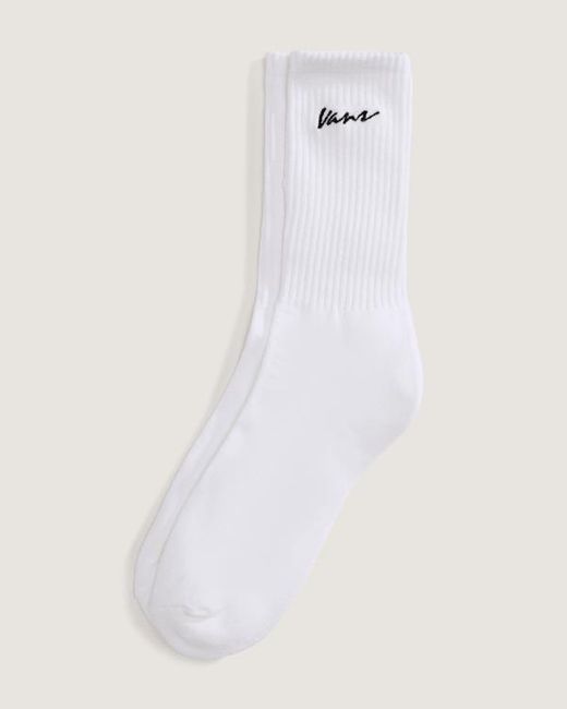 Vans Classic Script Crew Socken (1 Paar) Herren, Größe: L (48-51​ in White für Herren