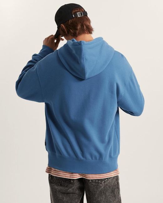 Vans Blue Stretch Logo Zip Pullover Hoodie for men