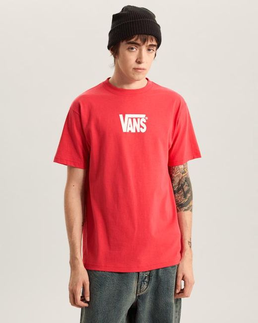 Vans Red Stretch Logo T-Shirt for men