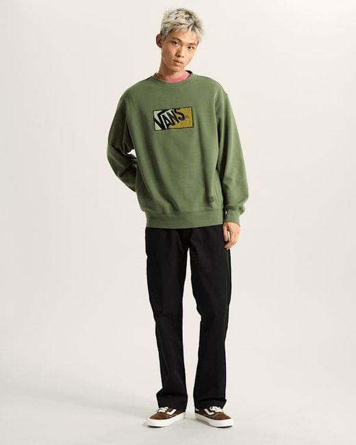 Vans Green 2-Tone Crew Sweater for men