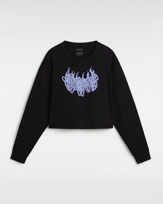 Vans Black Hot Links Relaxed Long Sleeve Crop T-Shirt