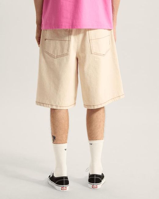 Vans Natural Check-5 Baggy Denim Shorts for men