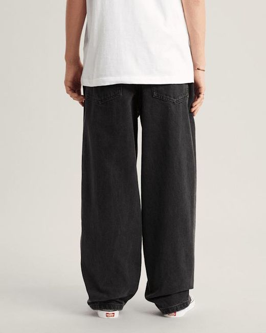 Vans Black Check-5 Baggy Denim Trousers for men