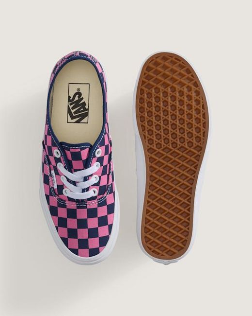 Vans Purple Authentic Checkerboard Shoes for men
