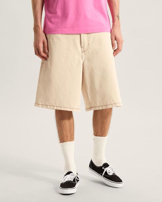 Vans Natural Check-5 Baggy Denim Shorts for men