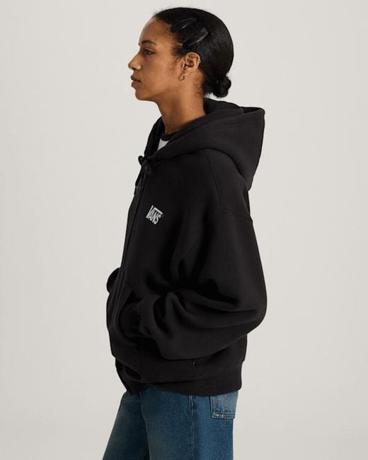 Vans Blue Stretch Logo Zip Pullover Hoodie for men