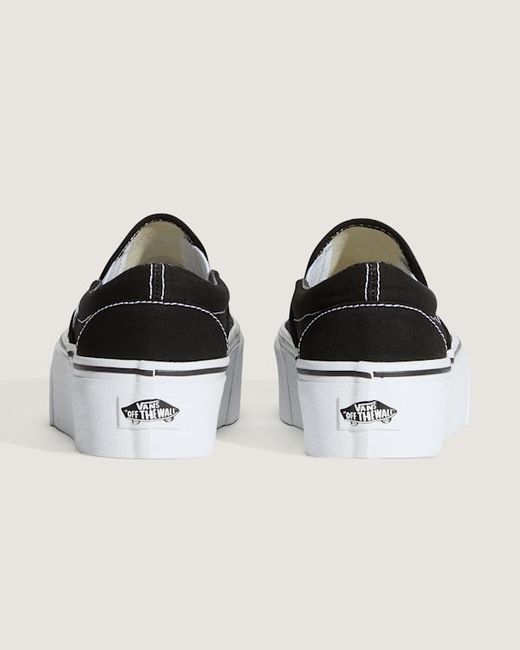 Vans White Classic Slip-On Platform Shoes