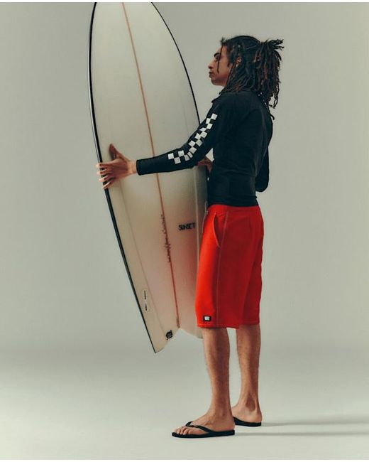 Vans Red Voyage Long Cargo Boardshorts for men