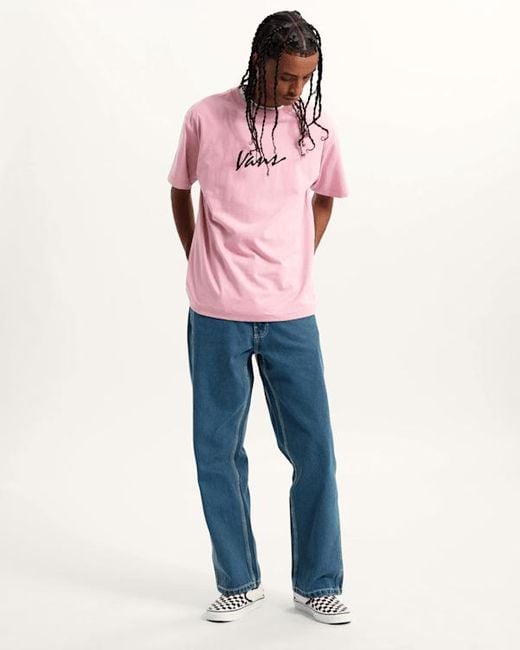 Vans Original Script T-Shirt, Herren, Größe in Pink für Herren