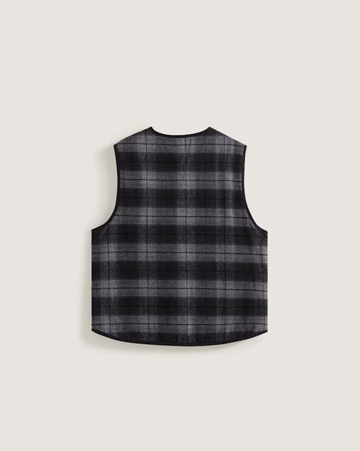 Vans Black Plaid Homecoming Vest Asphalt for men