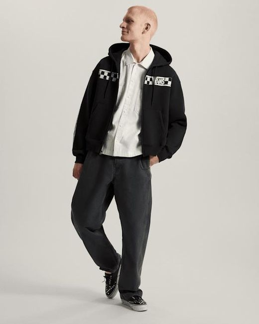 Vans Black Racing Full Zip Hoodie for men