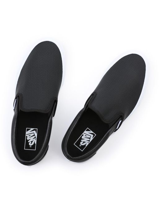 Vans Geperforeerde Leren Classic Slip-on Schoenen in het Zwart | Lyst NL