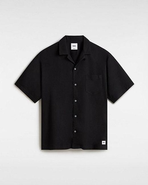 Vans Premium Camp Collar Geweven Overhemd Met Korte Mouwen in het Black voor heren