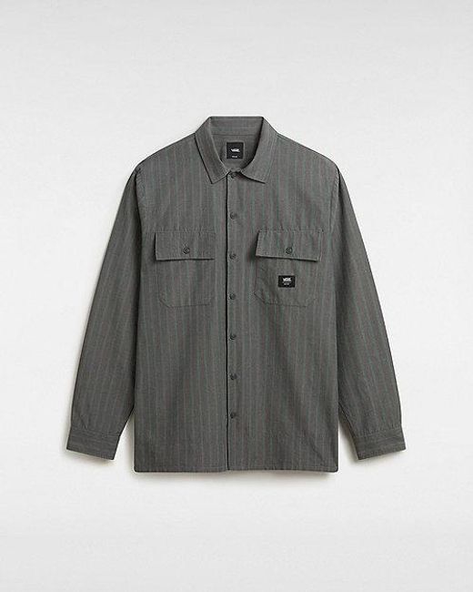 Vans Gray Caldwell Long Sleeve Shirt for men