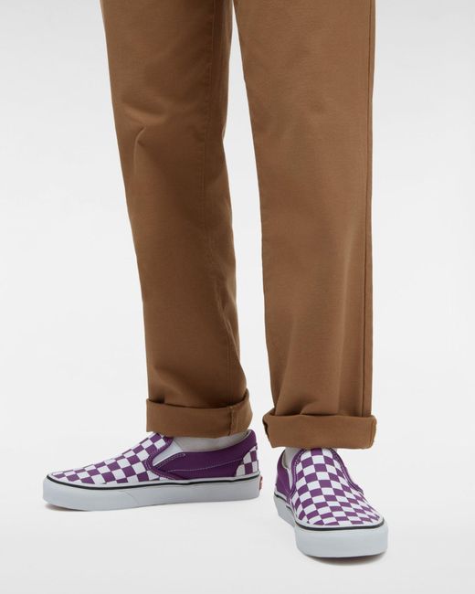 Vans Purple Classic Slip-on Checkerboard Schuhe