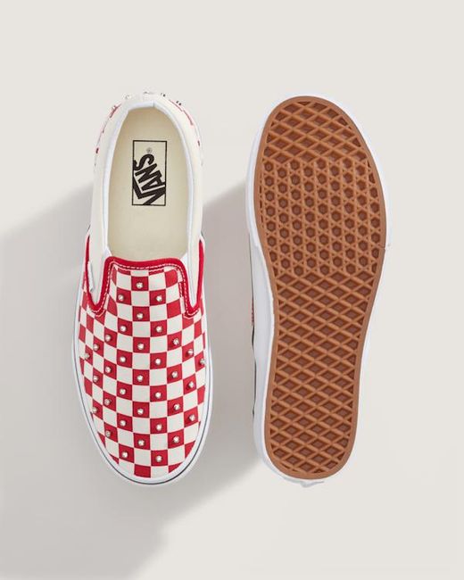 Vans Slip-On Checkerboard Rhinestone Schuhe, Herren, Größe in White für Herren