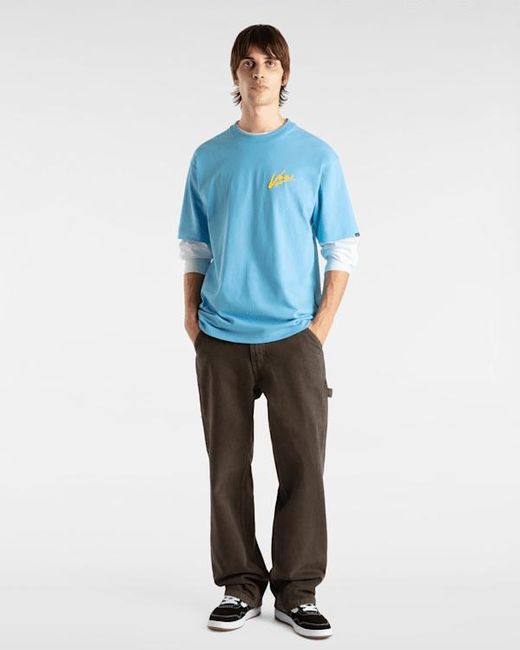 Camiseta Brush Script, Hombre, Talla Vans de color Blue