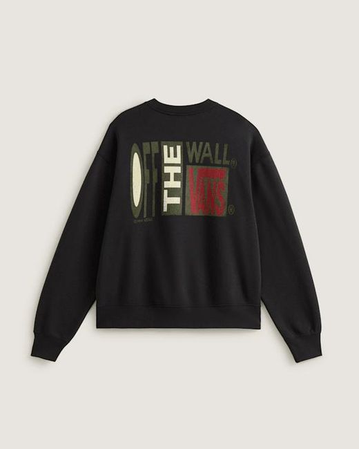Vans Black Stretch Stack Crackle Crew Sweatshirt for men