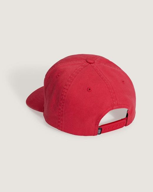 Vans Red Stretch Logo Snapback Hat for men