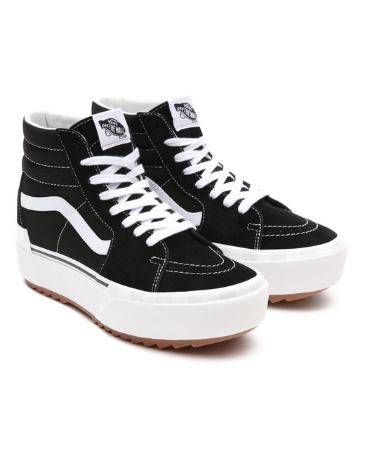 Vans Suede/canvas Sk8-hi Stacked Shoes in Black - Lyst