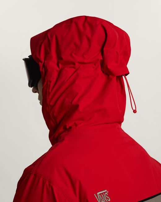 Vans Red 90's Big Block Hooded Puffer Jacket for men