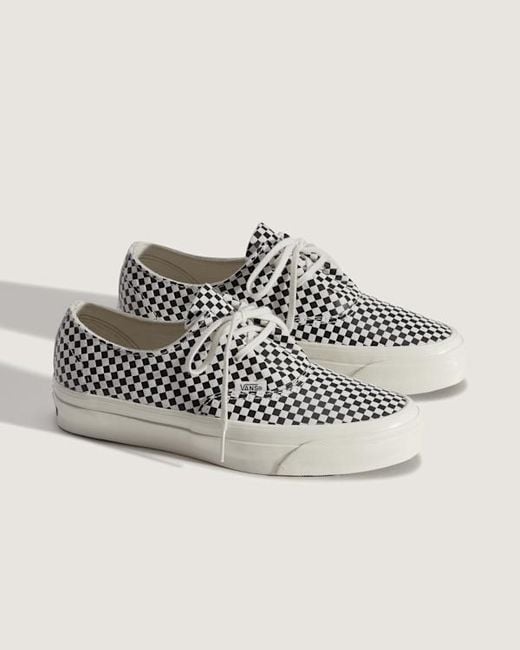 Vans White Premium Authentic Ease Checkerboard Shoes for men