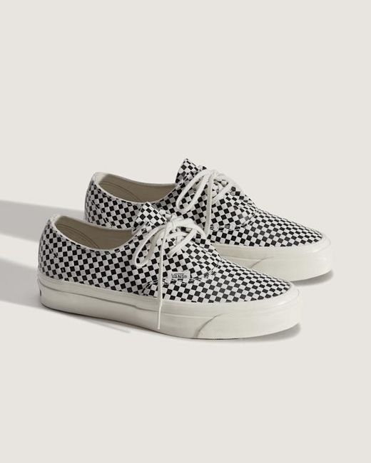 Vans White Premium Authentic Ease Checkerboard Shoes for men